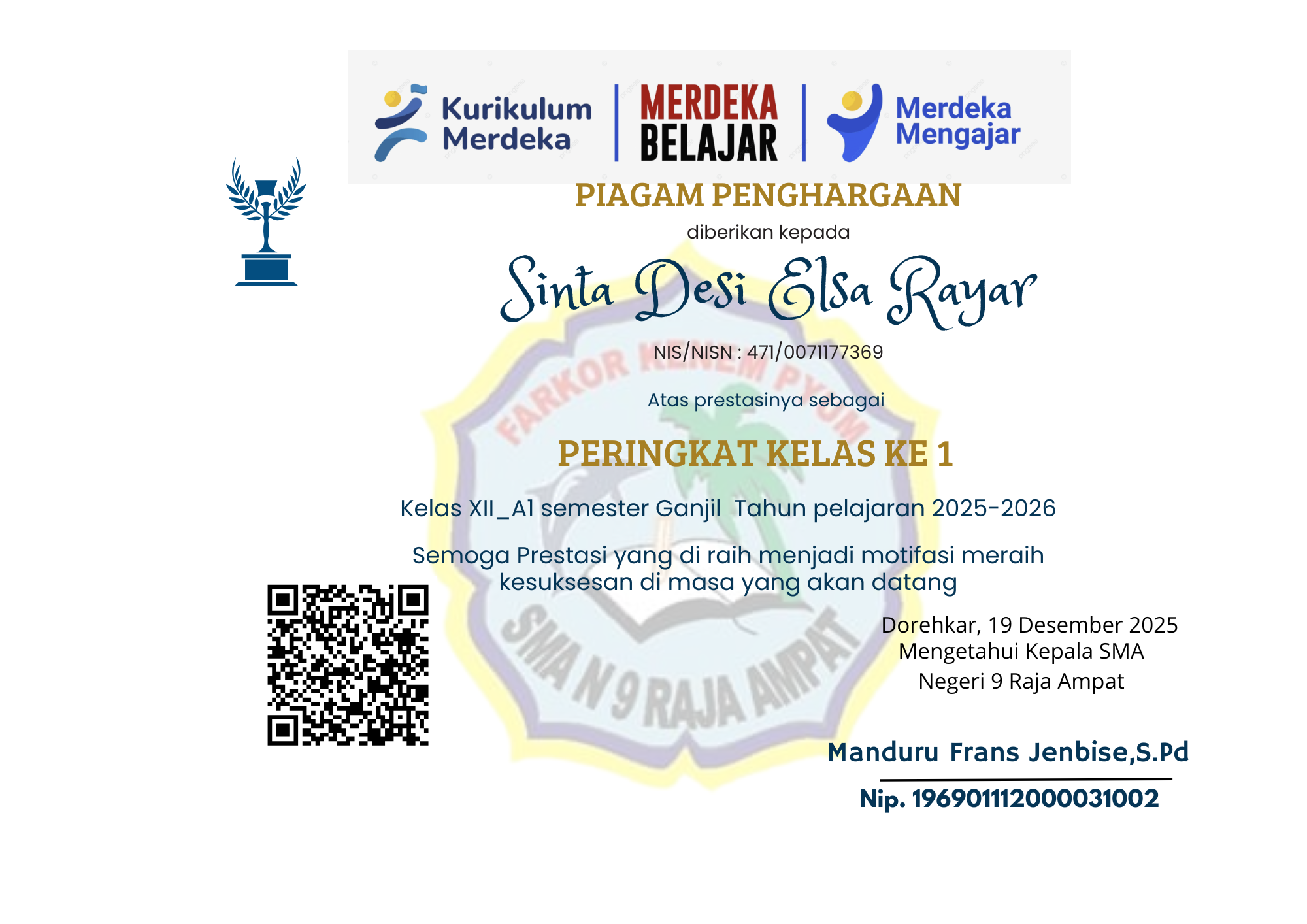 Perengkingan Semester Gasal 2025-2026